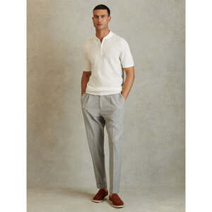 REISS IVOR Textured Half Zip Polo Shirt